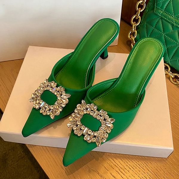 liyke pointed toe stiletto high heels mules slippers sandals fashion crystal buckle design slip-on pumps women shoes green, Black
liyke pointed toe stiletto high heels mules slippers sandals fashion crystal buckle design slip-on pumps women shoes green, Black