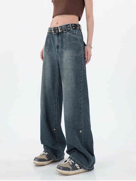 2022 pocket high waist jeans denim pants long baggy pants women wide pipes streetwear vintage oversize washing harajuku fashion l220726, Blue
2022 pocket high waist jeans denim pants long baggy pants women wide pipes streetwear vintage oversize washing harajuku fashion l220726, Blue