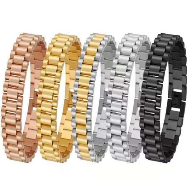 fashion 15mm luxury mens womens watch chain watch band bracelet hiphop gold, Black 
fashion 15mm luxury mens womens watch chain watch band bracelet hiphop gold, Black