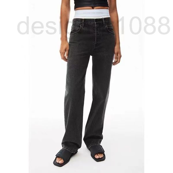 women's jeans designer aw22 spring new fake two-piece stitched letters high waist straight jeans pants 637x, Blue 
women's jeans designer aw22 spring new fake two-piece stitched letters high waist straight jeans pants 637x, Blue