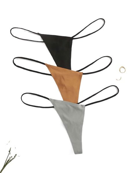 plus 3pack solid panty g2zk#, Black;white