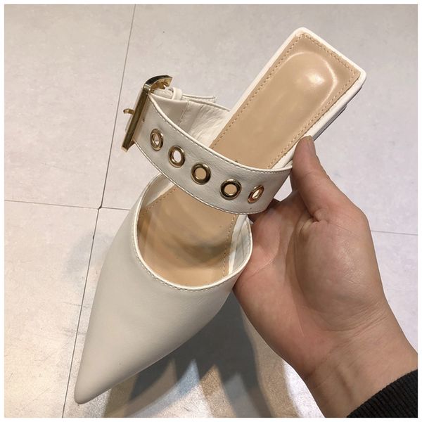 slippers women luxury brand metal buckle slides pointed toe slip on mules shoes ladies outdoor sandals, Black
slippers women luxury brand metal buckle slides pointed toe slip on mules shoes ladies outdoor sandals, Black