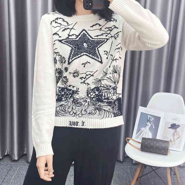 women's knits & tees shimiya cashmere bottomed sweater five pointed star ink painting embroidered animal women's q640, White
women's knits & tees shimiya cashmere bottomed sweater five pointed star ink painting embroidered animal women's q640, White