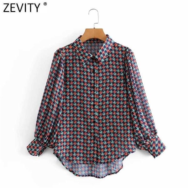 zevity women vintage houndstooth print chiffon smock blouse ladies turn down collar shirt chic femme breasted blusas ls7495 210603, White
zevity women vintage houndstooth print chiffon smock blouse ladies turn down collar shirt chic femme breasted blusas ls7495 210603, White
