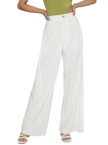 high waist wide leg pants n5qn#, Black;white