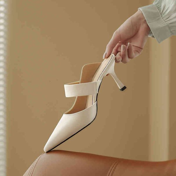 sandals summer women's shoes pointed thin high heels with wrapped head and empty back simple spicy mom wearing sandals outside women sq, Black
sandals summer women's shoes pointed thin high heels with wrapped head and empty back simple spicy mom wearing sandals outside women sq, Black
