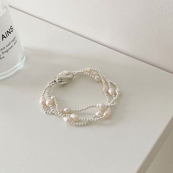 925 sterling silver multi-layer pearl bracelet manual bright elastic rope three-layer bracelet female, Golden;silver
925 sterling silver multi-layer pearl bracelet manual bright elastic rope three-layer bracelet female, Golden;silver