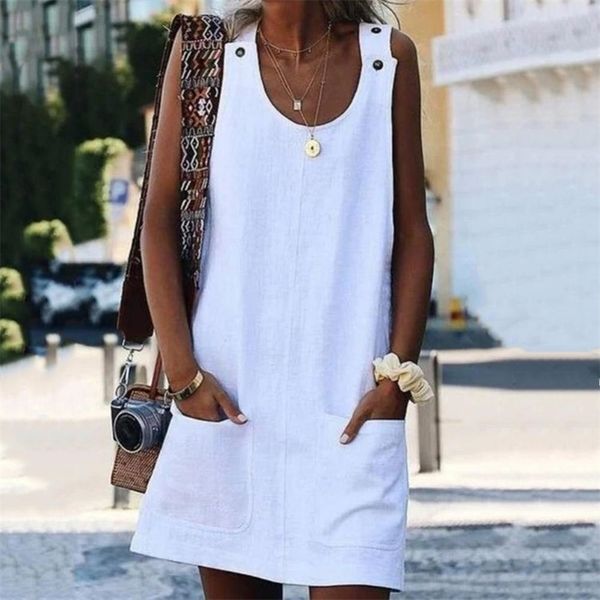 summer loose vintage beach casual women solid color pocket dress sleeveless button sundress for clothes 220526, Black;gray
summer loose vintage beach casual women solid color pocket dress sleeveless button sundress for clothes 220526, Black;gray