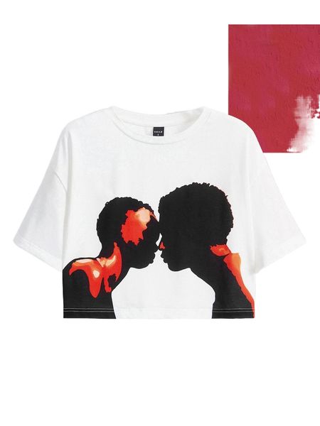 x j.haskins art figure graphic drop shoulder tee x6a3#, White
x j.haskins art figure graphic drop shoulder tee x6a3#, White