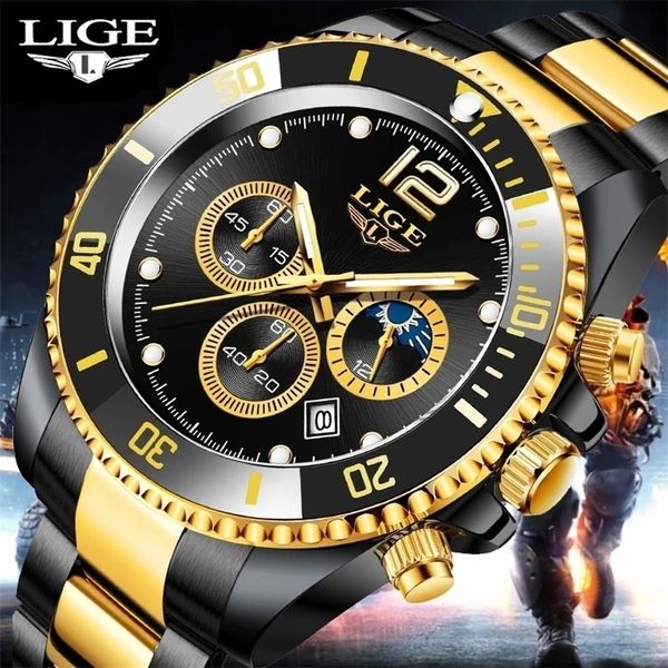 lige watches mens brand luxury clock casual stainless steel 24hour moon phase men watch sport waterproof quartz chronograph 220705, Slivery;brown
lige watches mens brand luxury clock casual stainless steel 24hour moon phase men watch sport waterproof quartz chronograph 220705, Slivery;brown