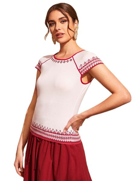 geo graphic raglan sleeve tee s4tn#, White 
geo graphic raglan sleeve tee s4tn#, White