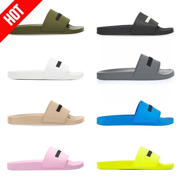 2022 men women designer slippers summer pool slides black fluo green white cool dark grey beige blue pink yellow mens rubber sandals paris s
2022 men women designer slippers summer pool slides black fluo green white cool dark grey beige blue pink yellow mens rubber sandals paris s