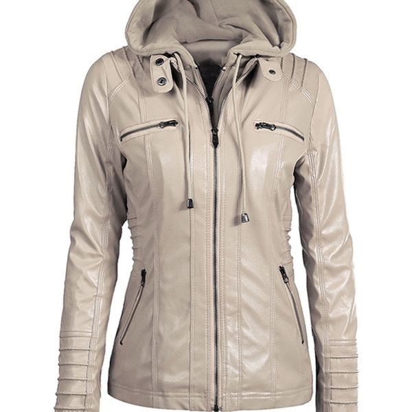 ftlzz 7xl women hooded faux leather jacket pu motorcycle hat detachable casual leather punk outerwear 220813, Black
ftlzz 7xl women hooded faux leather jacket pu motorcycle hat detachable casual leather punk outerwear 220813, Black