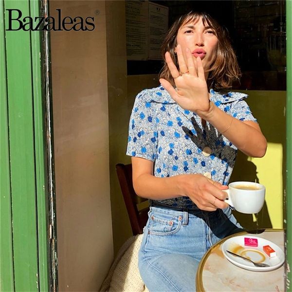 bazaleas chic france blue floral print women blouse vintage 3 buttons blusas fashion slim blusa feminina drop shipping t200321, White
bazaleas chic france blue floral print women blouse vintage 3 buttons blusas fashion slim blusa feminina drop shipping t200321, White