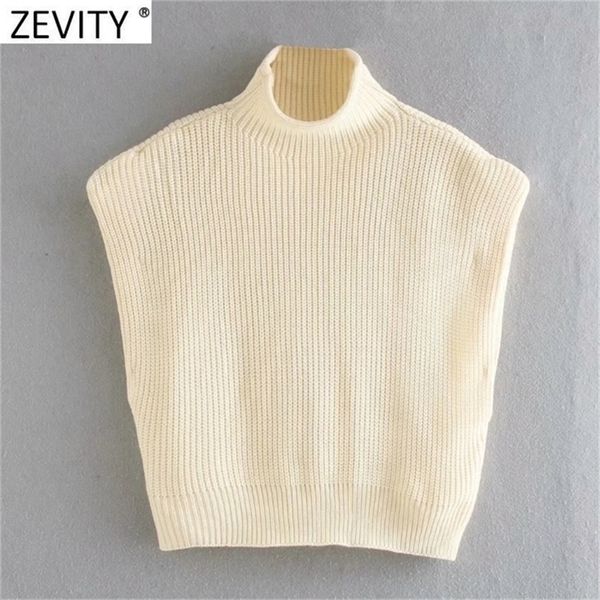 zevity women high street turtleneck collar shoulder padded design knitting sweater femme chic casual pullovers s491 201225, White;black
zevity women high street turtleneck collar shoulder padded design knitting sweater femme chic casual pullovers s491 201225, White;black