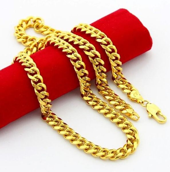 14k chains men's domineering boss gold plated chain 6 mm sideways necklace 26inches, Black
14k chains men's domineering boss gold plated chain 6 mm sideways necklace 26inches, Black