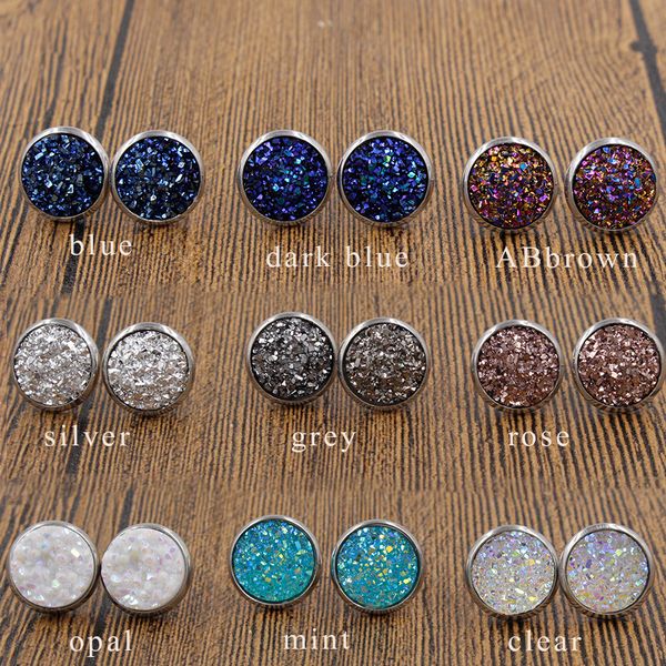 round stainless steel stud 12mm resin druzy drusy earrings handmade stud for women jewelry men, Golden;silver
round stainless steel stud 12mm resin druzy drusy earrings handmade stud for women jewelry men, Golden;silver