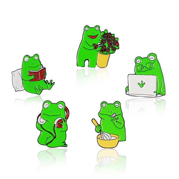 frog brooch pin badge the lovely frog works hard arranges flowers in his spare time listens to music happily makes delicious food and reads, Blue
frog brooch pin badge the lovely frog works hard arranges flowers in his spare time listens to music happily makes delicious food and reads, Blue