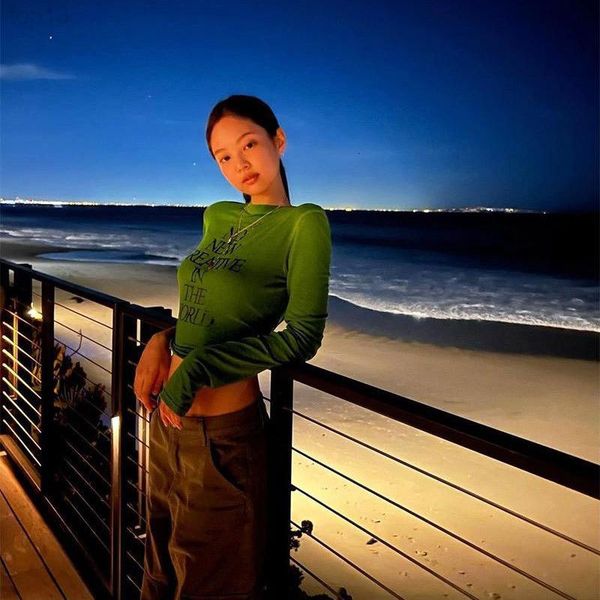 women's knits & tees designer curren * jennie jin zhini's same 22 early spring new product letter printing slim fitting long sleev, White
women's knits & tees designer curren * jennie jin zhini's same 22 early spring new product letter printing slim fitting long sleev, White