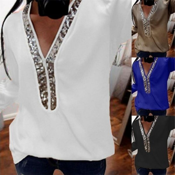 women blouse autumn long sleeve ladies v neck office ol work loose shirt streetwear blusa feminina plus size l5xl 220815, White
women blouse autumn long sleeve ladies v neck office ol work loose shirt streetwear blusa feminina plus size l5xl 220815, White