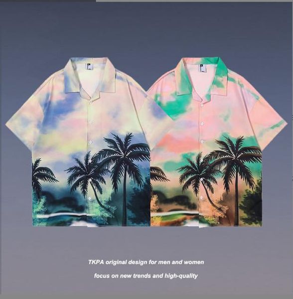 short-sleeved men and women summer thin flower shirt new hawaiian beach shirt loose all-match trend, White;black
short-sleeved men and women summer thin flower shirt new hawaiian beach shirt loose all-match trend, White;black