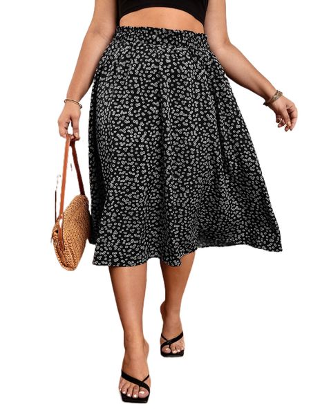 plus ditsy floral print paper bag waist skirt i1hx#, Black
plus ditsy floral print paper bag waist skirt i1hx#, Black