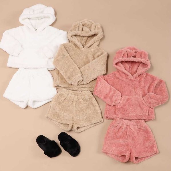 0-4y autumn winter lovely kids girls boys clothes sets wool fur solid ear hooded long sleeve pocket shorts, White
0-4y autumn winter lovely kids girls boys clothes sets wool fur solid ear hooded long sleeve pocket shorts, White