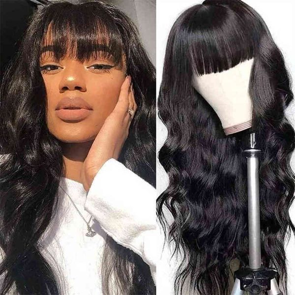 hair wigs body wave glueless human with bangs brazilian for women remy full machine made 220722, Black
hair wigs body wave glueless human with bangs brazilian for women remy full machine made 220722, Black