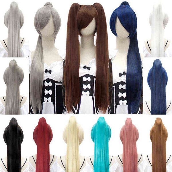 80cm long staight ponytail claw clip cosplay wig high temperature fiber synthetic wigs anime party 14 color 220622, Black
80cm long staight ponytail claw clip cosplay wig high temperature fiber synthetic wigs anime party 14 color 220622, Black