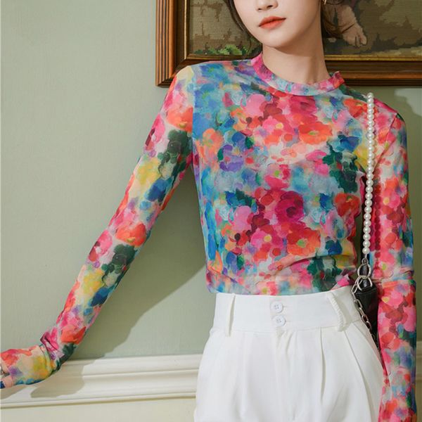 summer vintage t shirt women vintage slim mesh t shirt female long sleeve floral printed short t-shirt femme clubwear 0613, White
summer vintage t shirt women vintage slim mesh t shirt female long sleeve floral printed short t-shirt femme clubwear 0613, White