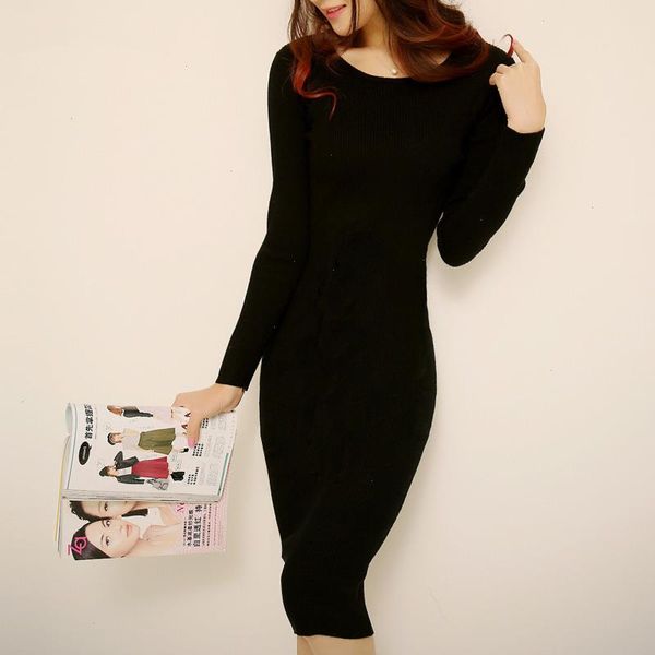 sweater dress for women autumn winter fashion o-neck long sleeve slim hip fine-knit pullovers female basic knitted, Black;gray
sweater dress for women autumn winter fashion o-neck long sleeve slim hip fine-knit pullovers female basic knitted, Black;gray