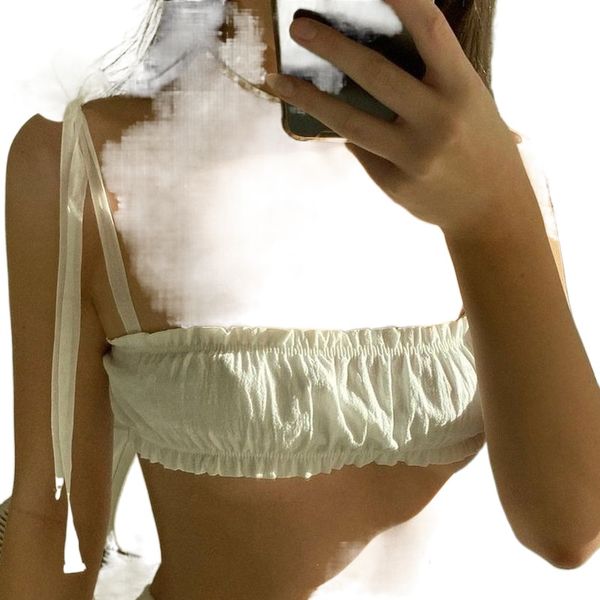 european and american independent station explosions 2021 summer new collar strapless pleated bow camisole women c6hn#, White
european and american independent station explosions 2021 summer new collar strapless pleated bow camisole women c6hn#, White