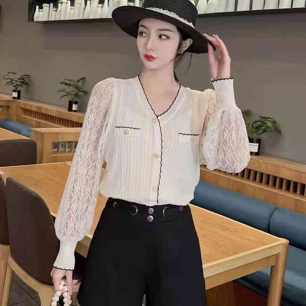 women's polos thin knitted long sleeve sunscreen loose design in summer sense of minority short color contrast yarn t-shirt for women j, White
women's polos thin knitted long sleeve sunscreen loose design in summer sense of minority short color contrast yarn t-shirt for women j, White