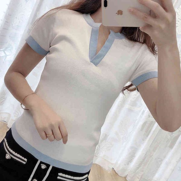 women's polos color matching small fresh white blue edge v-neck short sleeve casual versatile women's blouse summer sweater dvyd
women's polos color matching small fresh white blue edge v-neck short sleeve casual versatile women's blouse summer sweater dvyd