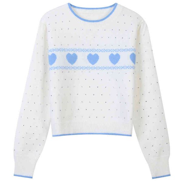 women's sweaters autumn winter love jacquard with diamond stitching design sweet celebrity age reducing slim fit round neck pullover sw, White;black
women's sweaters autumn winter love jacquard with diamond stitching design sweet celebrity age reducing slim fit round neck pullover sw, White;black