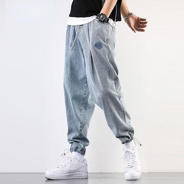 men's jeans men's cropped pants loose straight bind feet korean version high street light color retro harlan hip hop, Blue
men's jeans men's cropped pants loose straight bind feet korean version high street light color retro harlan hip hop, Blue