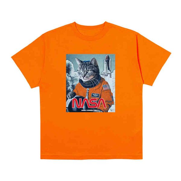 astronaut cat joint nasa short sleeve t-shirt men's and women's summer fashion couple's pure cotton half top, White;black
astronaut cat joint nasa short sleeve t-shirt men's and women's summer fashion couple's pure cotton half top, White;black