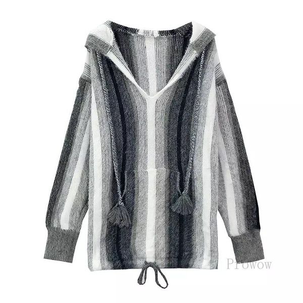 2022 gradient striped hooded sweater women lazy oaf pullover autumn winter sweater korean fashion mohair oversized, White;black
2022 gradient striped hooded sweater women lazy oaf pullover autumn winter sweater korean fashion mohair oversized, White;black