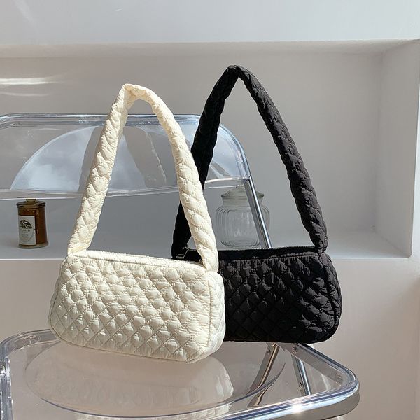 designer bags shoulder underarm bags with nylon and diamond sewing 26cm