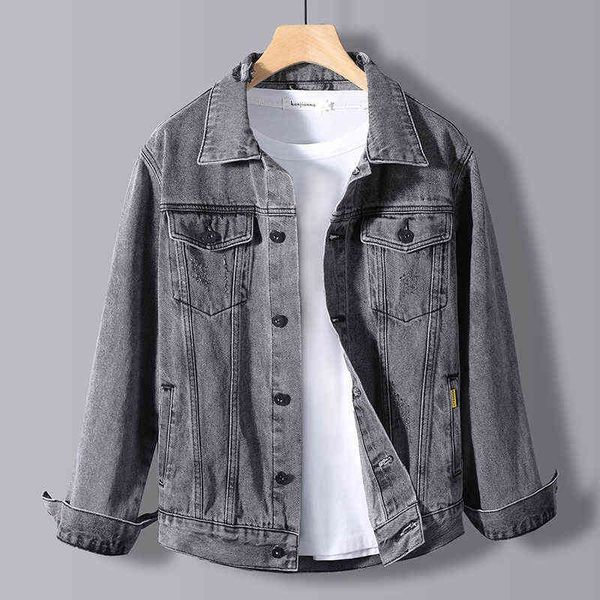 men denim coat spring autumn new boy stand collar jean jackets white pink male casual street wear loose washed cowboy outerwear y220803, Black;brown
men denim coat spring autumn new boy stand collar jean jackets white pink male casual street wear loose washed cowboy outerwear y220803, Black;brown
