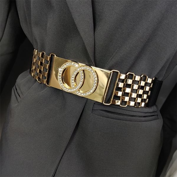 elastic belts for women luxury designer female waist wide stretch cummerbunds gold chain belt dress corset waistband 220509, Black;brown
elastic belts for women luxury designer female waist wide stretch cummerbunds gold chain belt dress corset waistband 220509, Black;brown