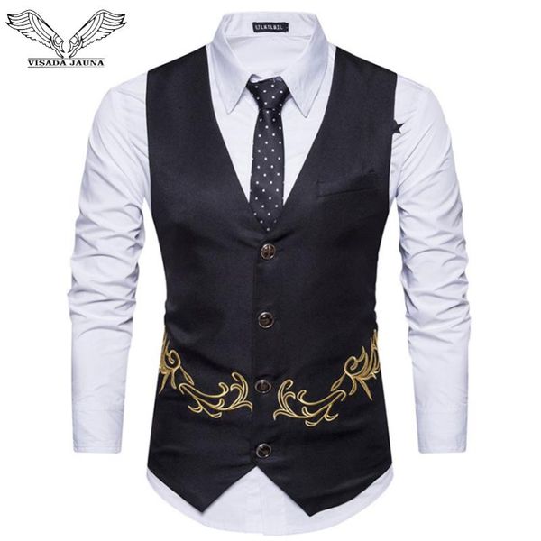 men's vests jauna fashion casua embroidered men's self-cultivation vest sleeveless four button casual male wild suit n9019men', Black;white
men's vests jauna fashion casua embroidered men's self-cultivation vest sleeveless four button casual male wild suit n9019men', Black;white