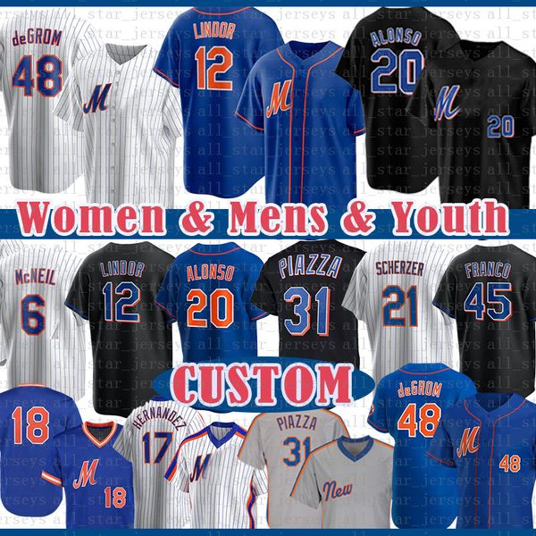 12 francisco lindor jacob degrom baseball jersey new pete alonso york mike piazza max scherzer keith hernandez darryl strawberry starling, Blue;black
12 francisco lindor jacob degrom baseball jersey new pete alonso york mike piazza max scherzer keith hernandez darryl strawberry starling, Blue;black