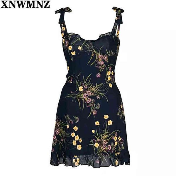 xnwmnz retro adjust spaghetti strap women dress chiffon vestid chic navy floral print ruffles summer mini dress drop ship 210513, Black;gray
xnwmnz retro adjust spaghetti strap women dress chiffon vestid chic navy floral print ruffles summer mini dress drop ship 210513, Black;gray