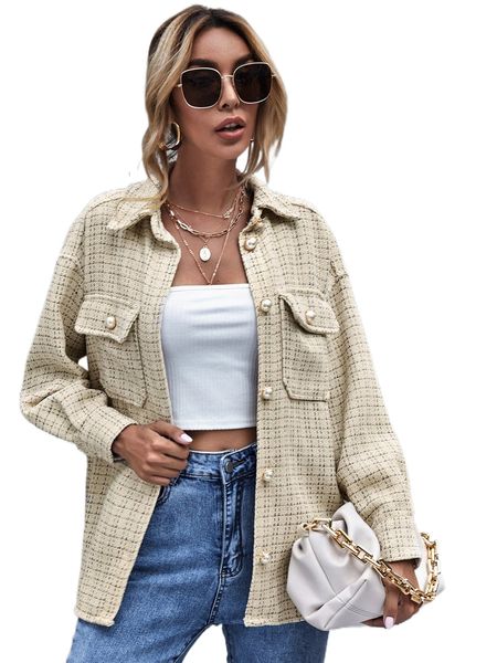 plaid print flap pocket pearl button front coat q5jj#, Black
plaid print flap pocket pearl button front coat q5jj#, Black