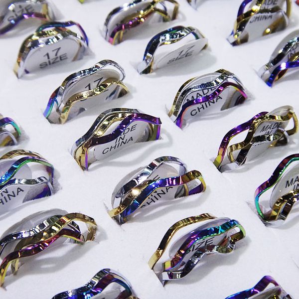 hipping 50sets stainless steel fashion rainbow colorful 3 in 1 women mens waves rings&joiint rings wholesale a467, Golden;silver
hipping 50sets stainless steel fashion rainbow colorful 3 in 1 women mens waves rings&joiint rings wholesale a467, Golden;silver