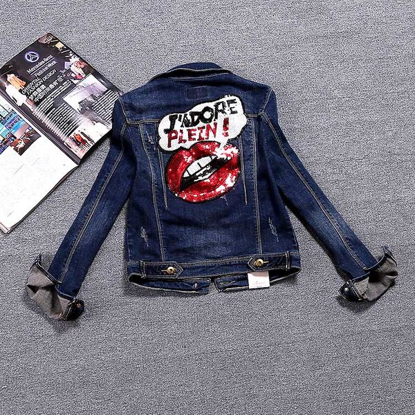 wholesale- 2017 autumn new arrive sequined denim jacket, Black;brown 
wholesale- 2017 autumn new arrive sequined denim jacket, Black;brown