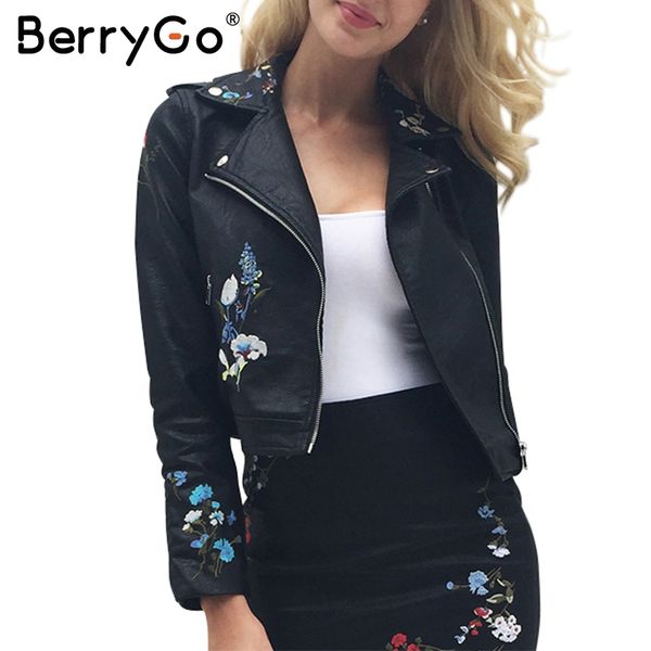 wholesale- berrygo embroidery faux leather coat pu motorcycle leather jacket women coat 2017 autumn outwear fashion ladies' leather jac, Black;brown
wholesale- berrygo embroidery faux leather coat pu motorcycle leather jacket women coat 2017 autumn outwear fashion ladies' leather jac, Black;brown