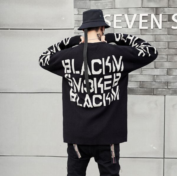 men knitted sweaters autumn fall winter letters printed black pullovers loose o-neck street male sweater clothing, White;black
men knitted sweaters autumn fall winter letters printed black pullovers loose o-neck street male sweater clothing, White;black