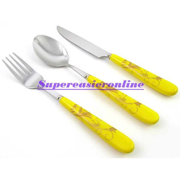 wholesale-3in1 stainless steel fork & spoon & knife yellow ceramic handle new dinnerware pack flatware set cutlery kit christmas
wholesale-3in1 stainless steel fork & spoon & knife yellow ceramic handle new dinnerware pack flatware set cutlery kit christmas